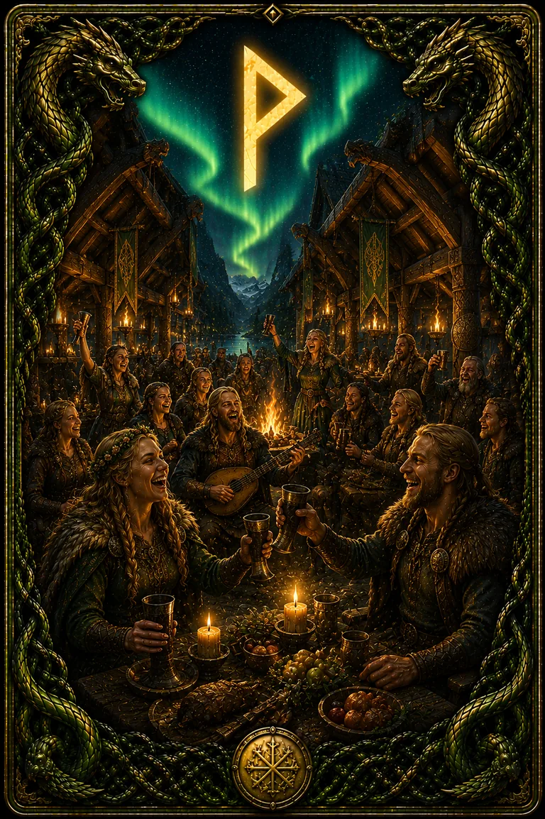 Wunjo rune card from the ICE WHISPERS deck